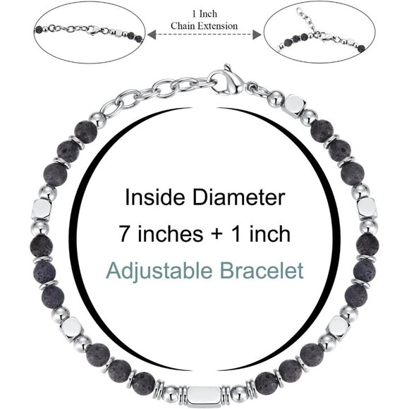 Lava Stone Boho Beaded Bracelets for Women Trendy Jewelry Gifts for Lover, Mom - Picture 3 of 7